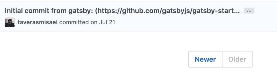 El primer commit del blog el 21 de julio